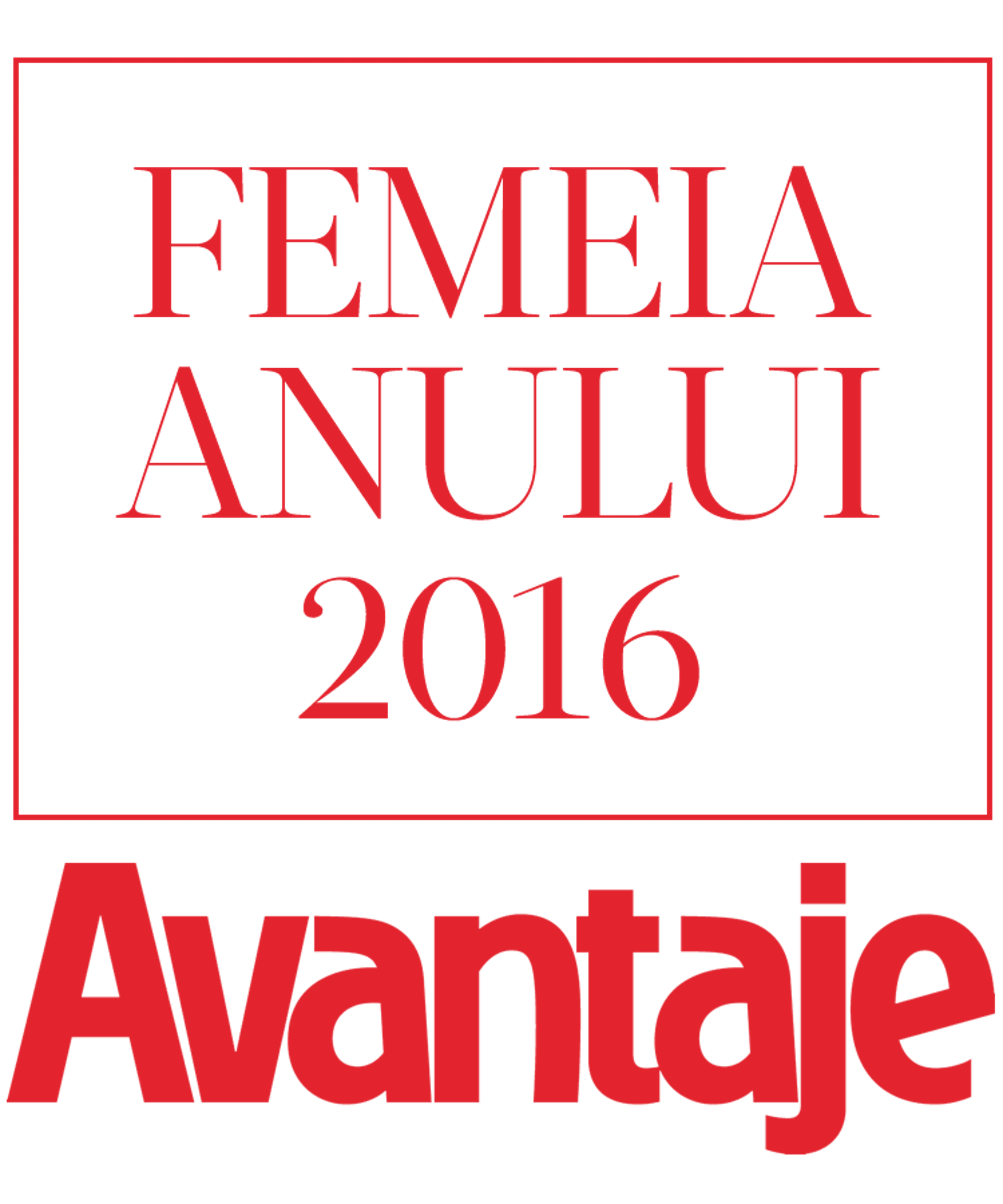 Sigla premiului Femeia Anului 2016 al revistei Avantaje