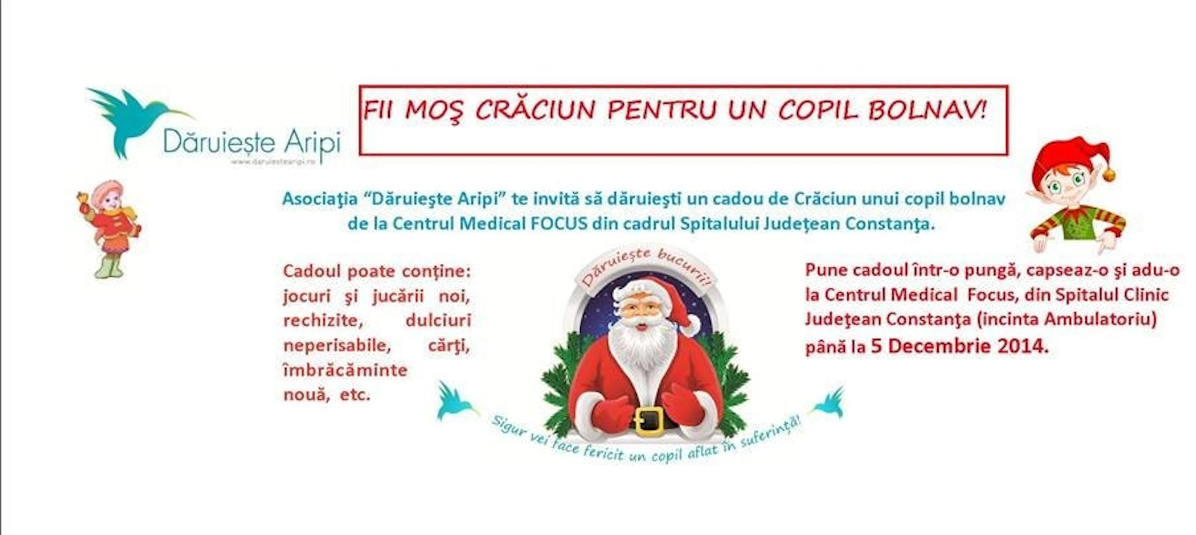 Fii Mos Craciun pentru un copil bolnav!